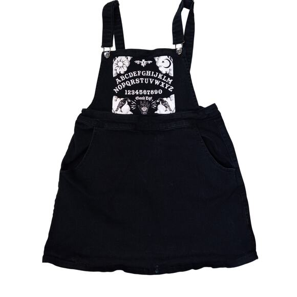 Hot Topic Dresses & Skirts - Hot Topic wedgie board graphic black adjustable‎ overall skirt SIZE L
